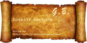 Gothilf Bertold névjegykártya